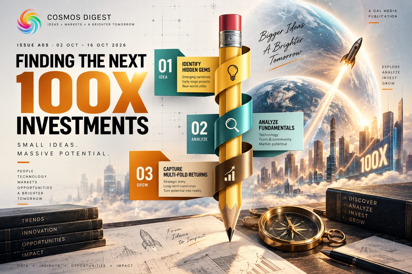Cosmos Digest issue A05, 02 to 16 October 2026: finding the next 100x investments.
